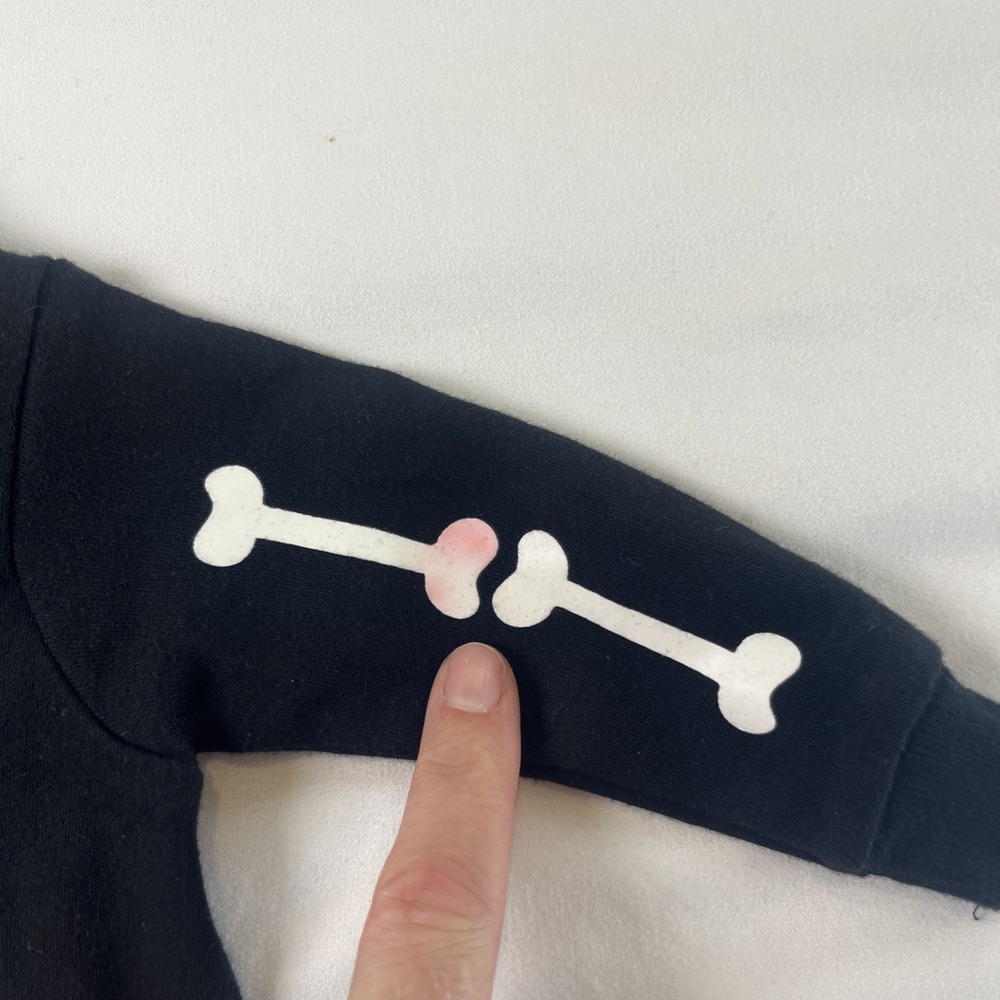 Faded Glory Newborn Infant Baby Kids‎ Glow in Dark Skeleton Black Zip One Sleep - Picture 3 of 4